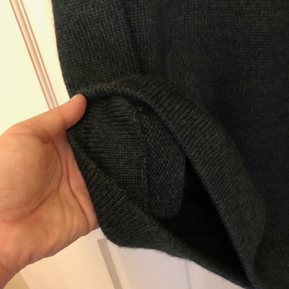 Vintage knit wool sweater dress, dark green - Picture 4 of 12